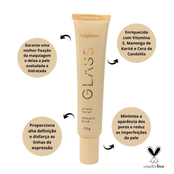 Primer Facial - Ruby Rose Smooth Blur Glass - Imagem 4
