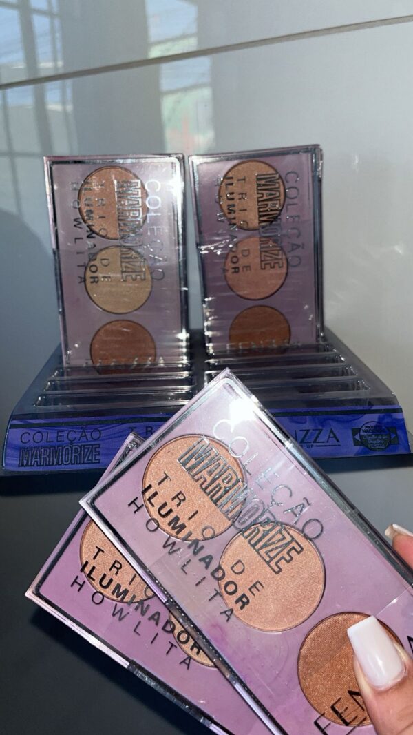 Trio de Contorno, Blush e Iluminador Fenzza